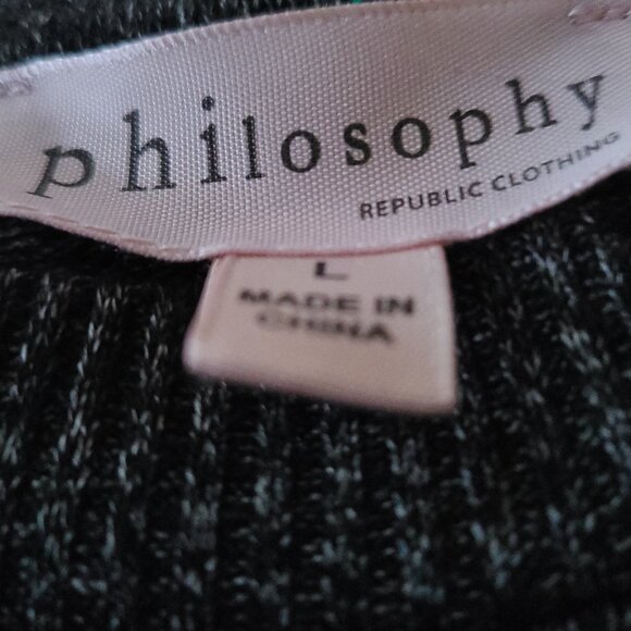 PHILOSOPHY REPUBLIC CLOTHING LONG SLEEVE CREW NECK PULLOVER SWEATER SZ L - Picture 2 of 6